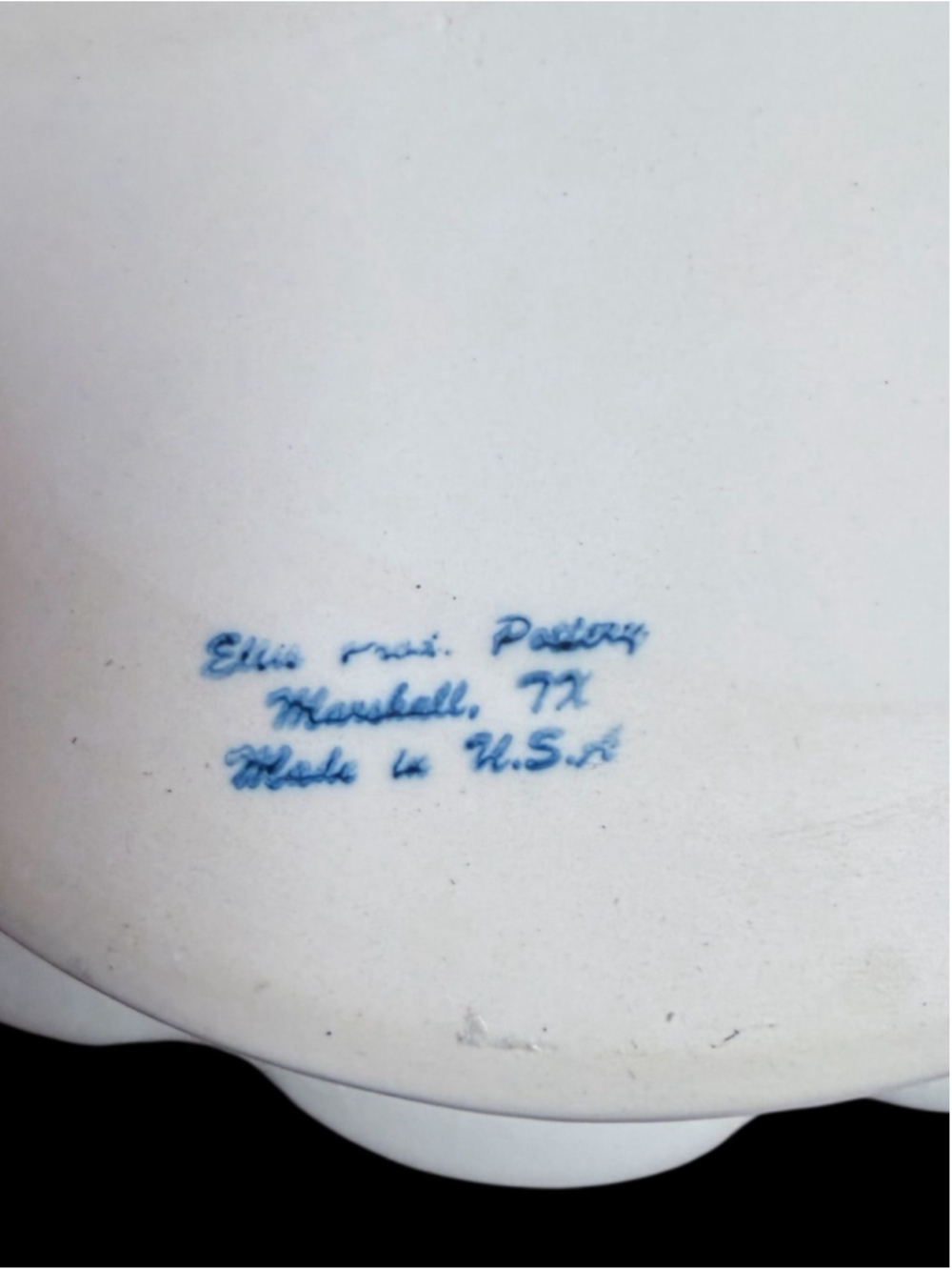 Ellis Pottery Hand Painted Ivy Serving Bowl Texas Studio Pottery Holly & Berries - Picture 7 of 8